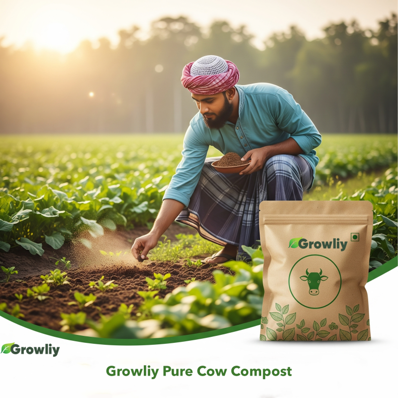 Growliy Pure Cow Compost ( 25KG ) – 100% Organic Powdered Cow Dung Fertilizer