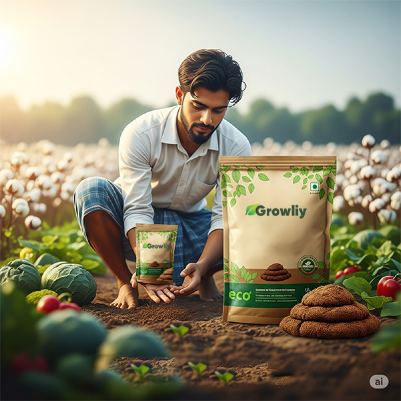 Growliy Pure Cow Compost ( 25KG ) – 100% Organic Powdered Cow Dung Fertilizer