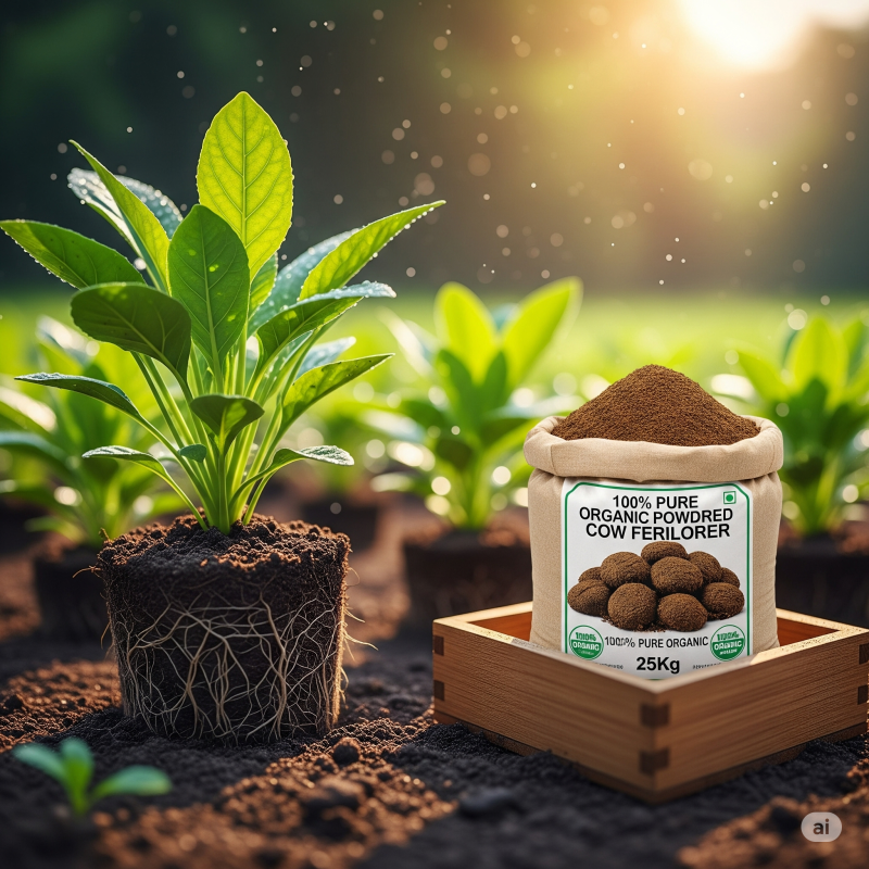 Growliy Pure Cow Compost ( 25KG ) – 100% Organic Powdered Cow Dung Fertilizer